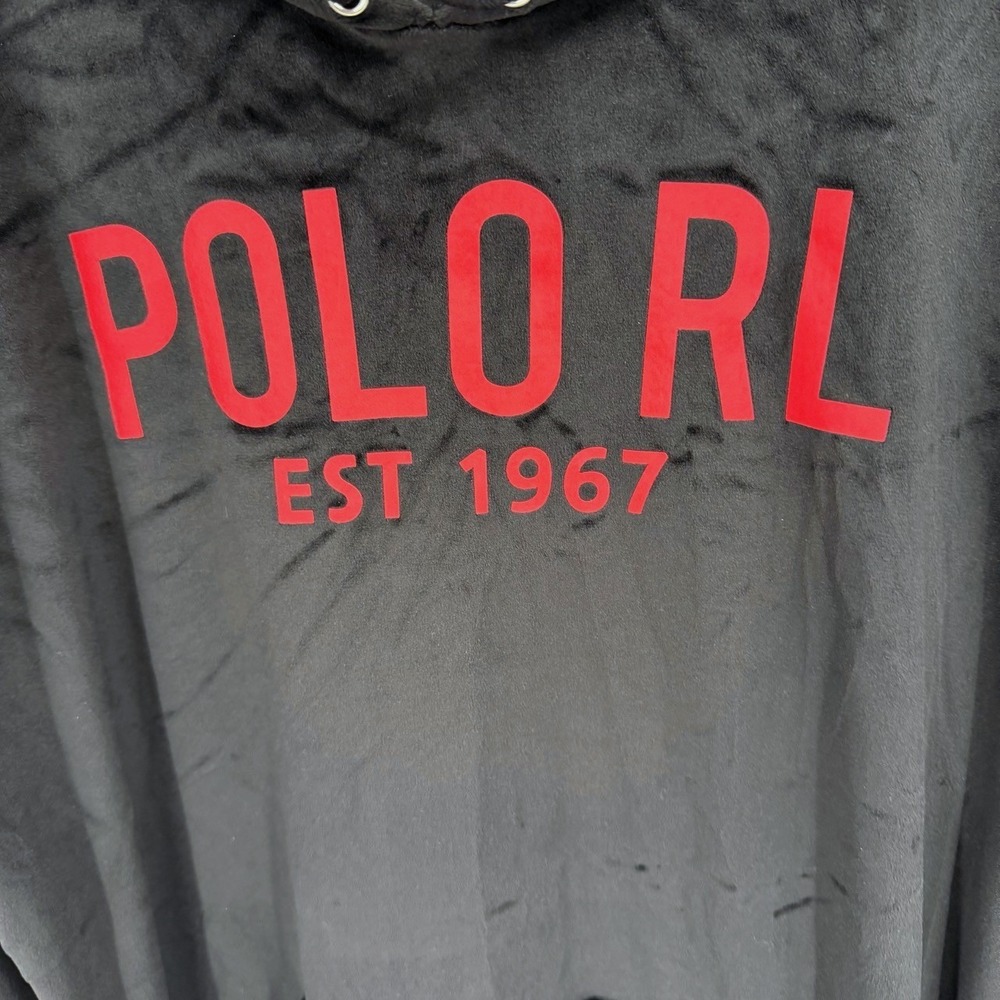 Polo Ralph Lauren Mens Large Velour Hoodie Sleepwear Big Logo Loungewear‎ Cozy - Picture 3 of 5